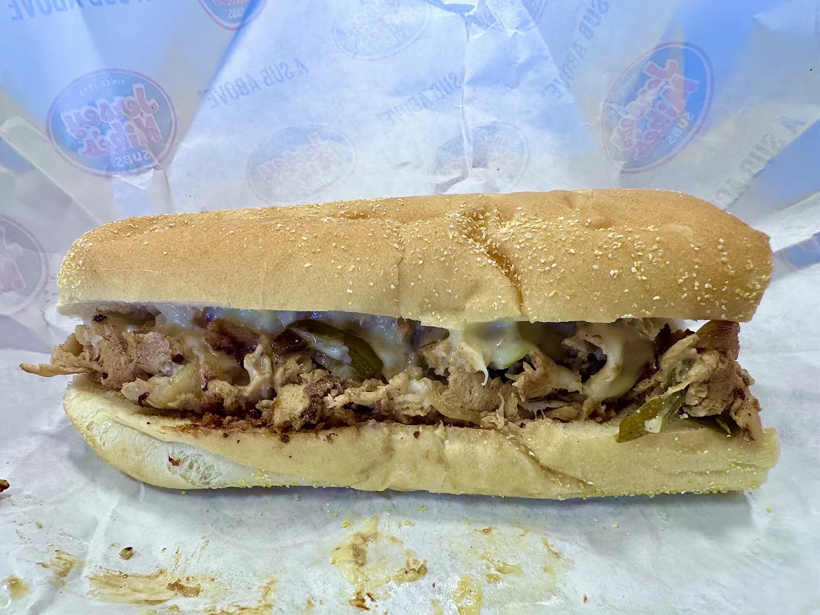 Mike's Chicken Philly sub on the wrapper at Jersey Mike's in Palomar, Lexington KY
